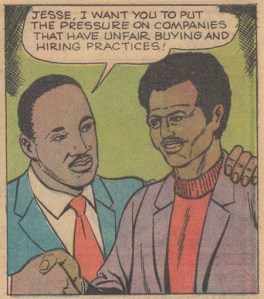 MLK making a poorly rendered Jesse Jackson the head of Operation Breadbasket.
